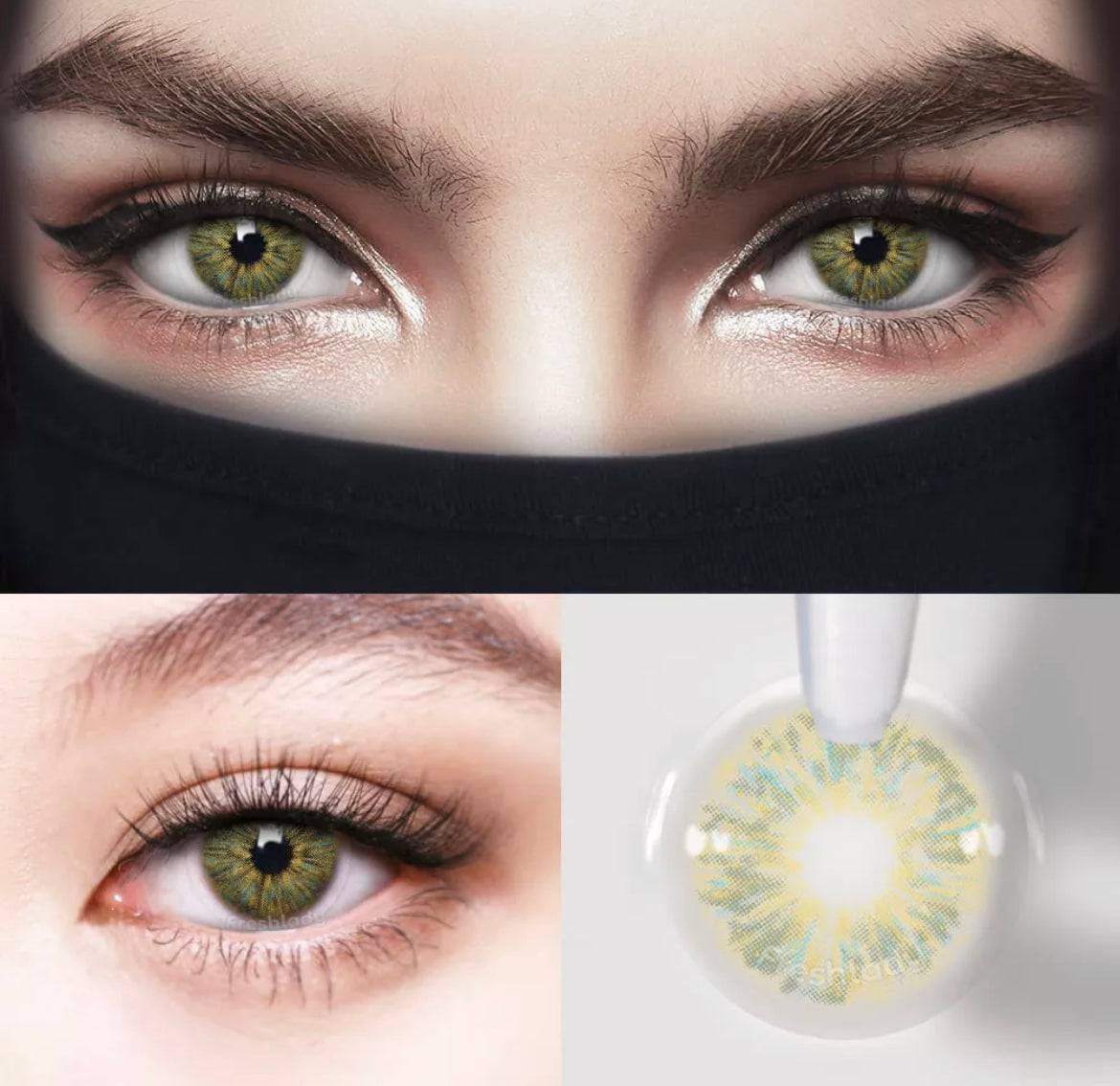 Monet Green Coloured Contact Lenses - EyeCandy Cosmetics